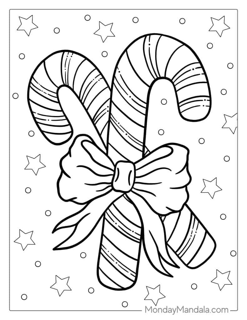 22 candy cane coloring pages (free pdf printables)